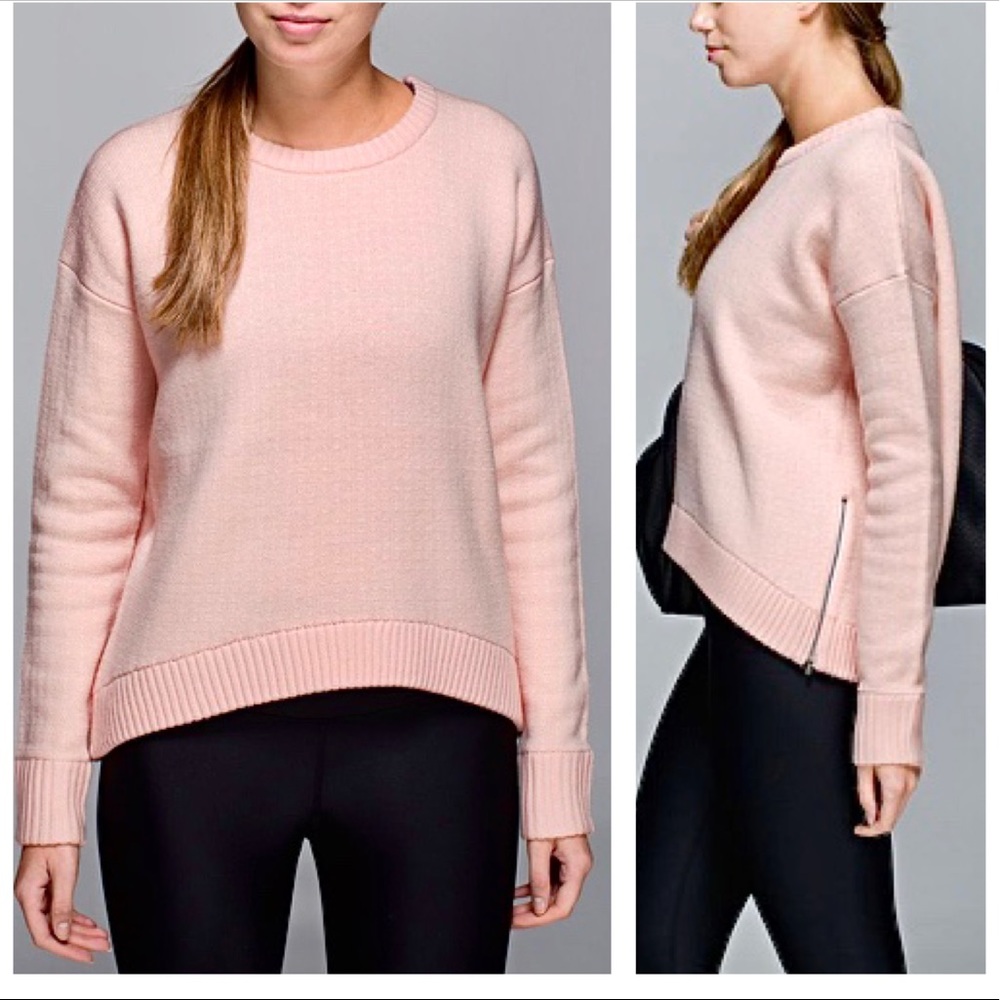 Lululemon Yogi Crew Sweater zippered sides LIKENEW